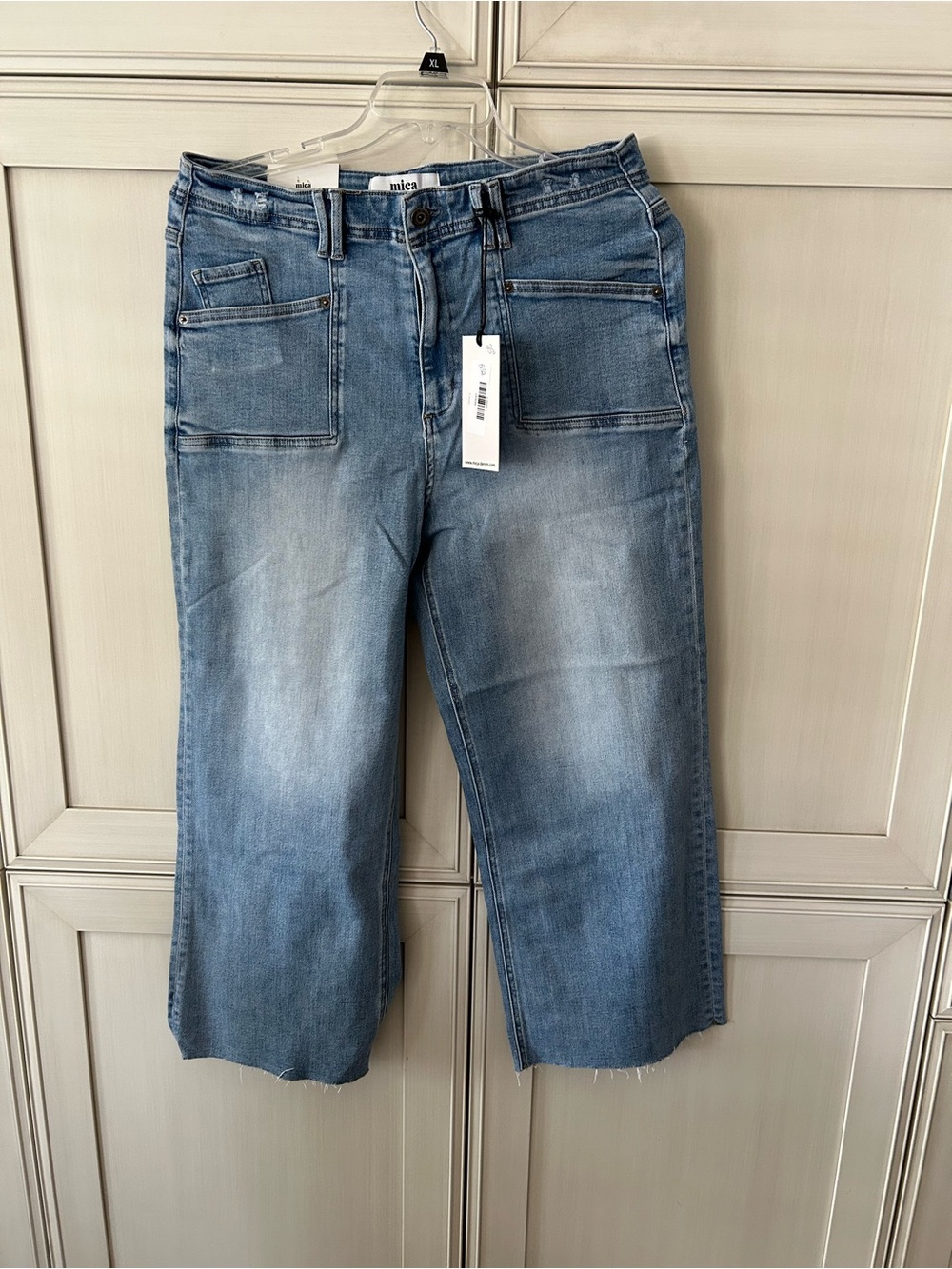 Mica Light Blue Cropped Wide-Leg Jeans